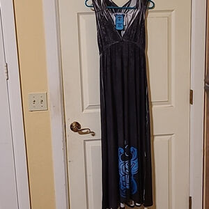 Gypsy Soule sz M. Sleeveless summer dress gray and blue. NWT.(#110A)